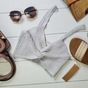 Twist Front Tank Top Spaghetti Strap Crop